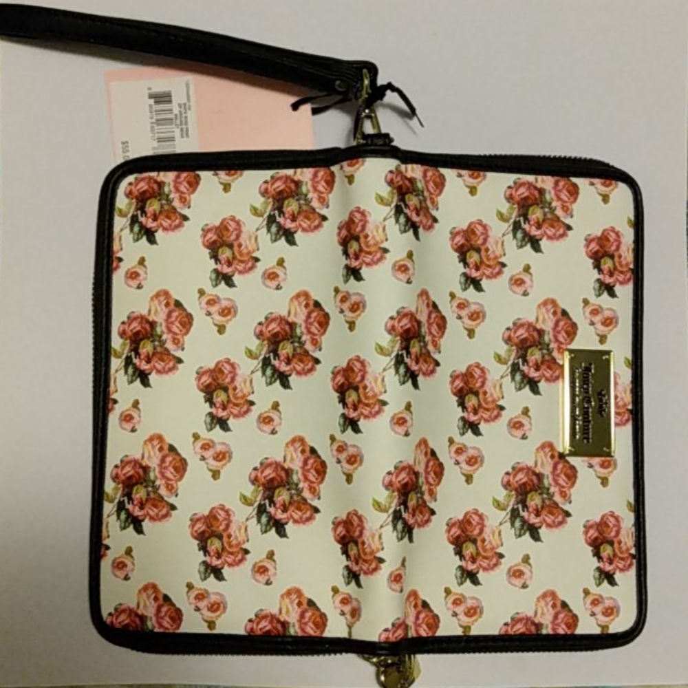 Juicy Couture Pink and Cream Floral Wallet with Gold Logo - Picture 3 of 7